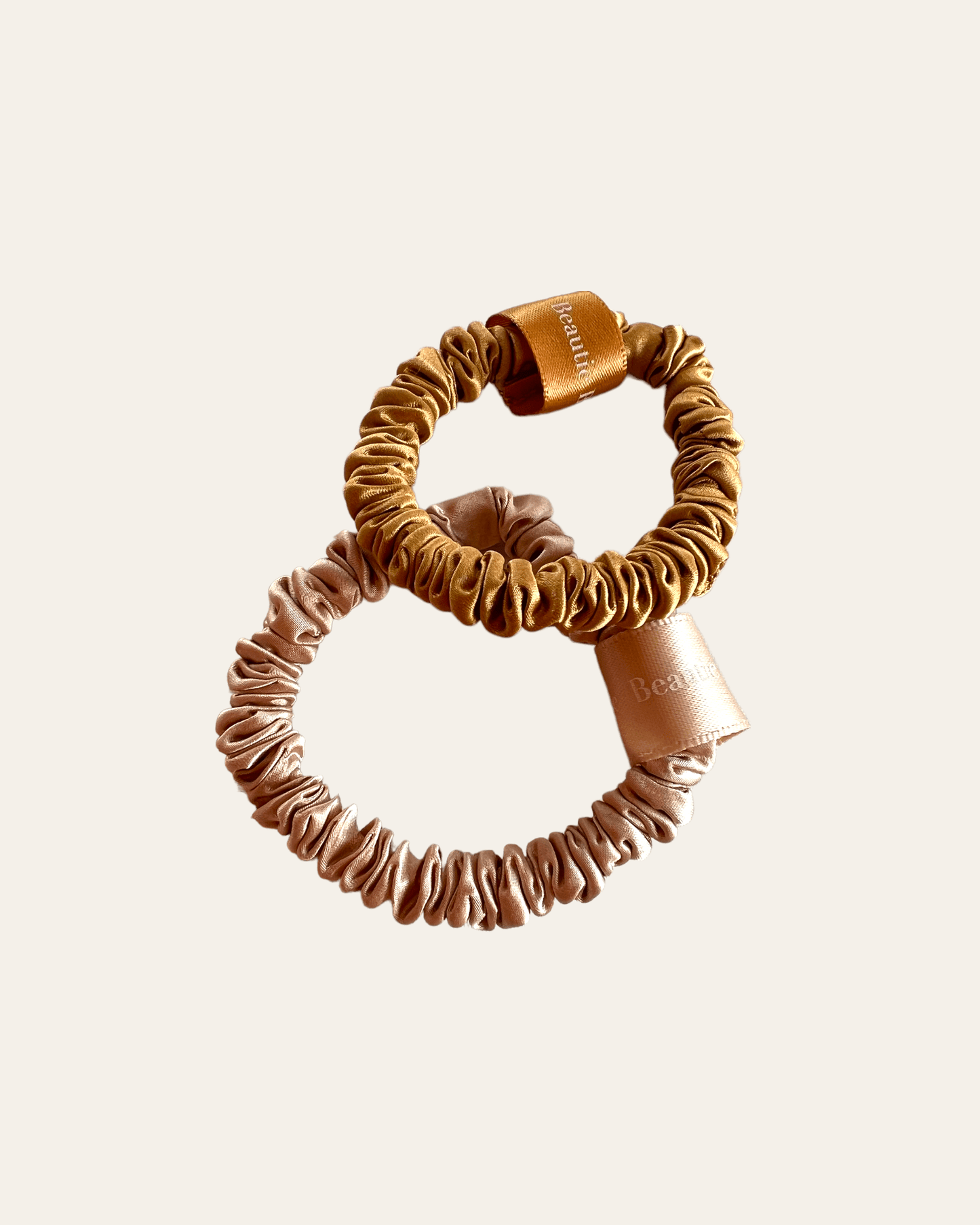 Silk Scrunchies Beige Duo Pack