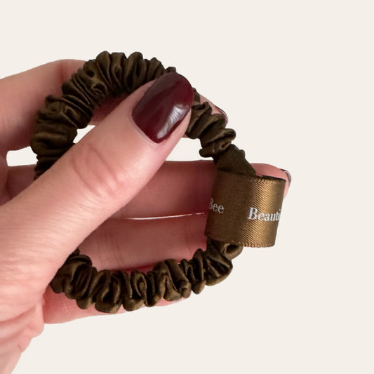 Silk scrunchie 1pc - Dark brown