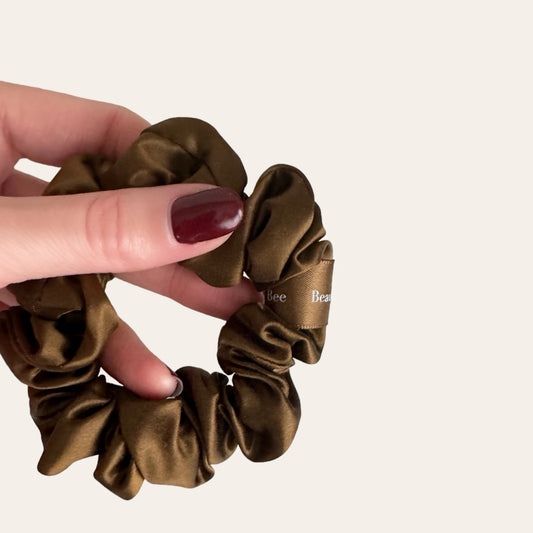 Silk Scrunchie Large - Dark Brown