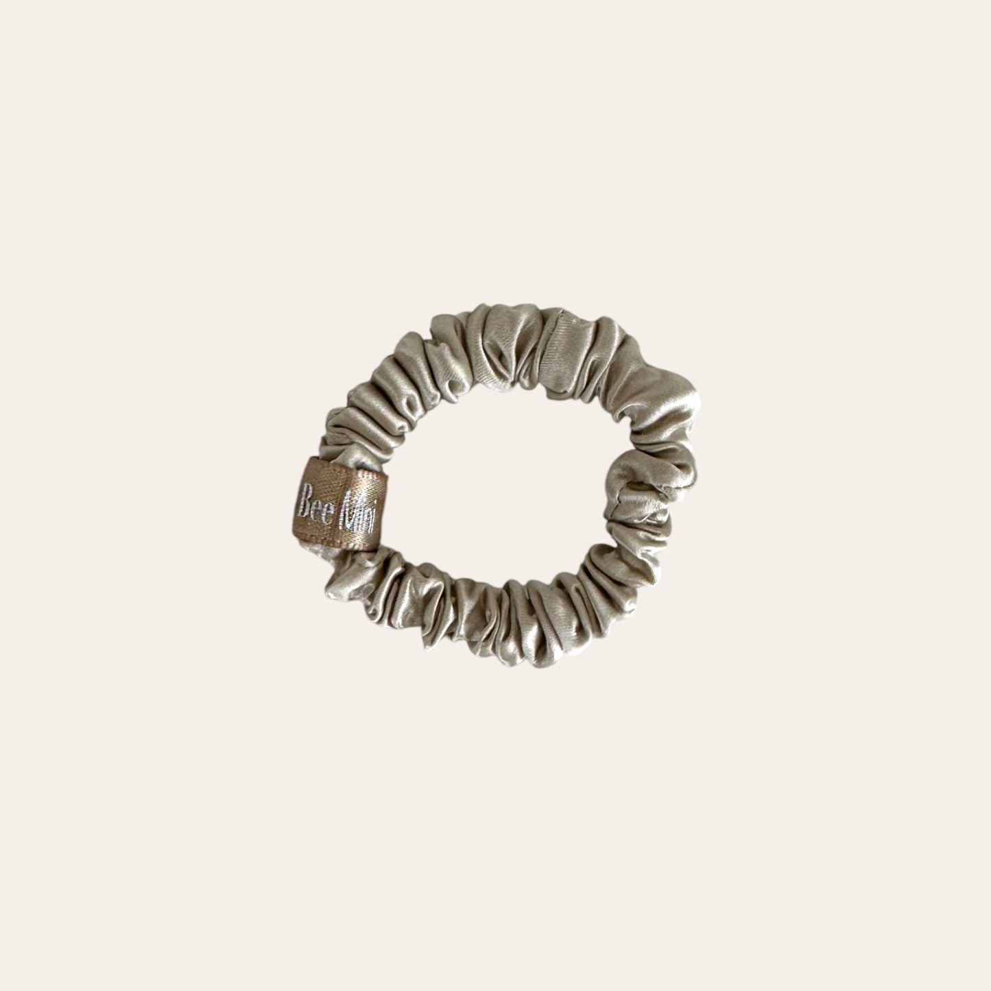 Beautie Bee MINI Silk Scrunchie - Beige