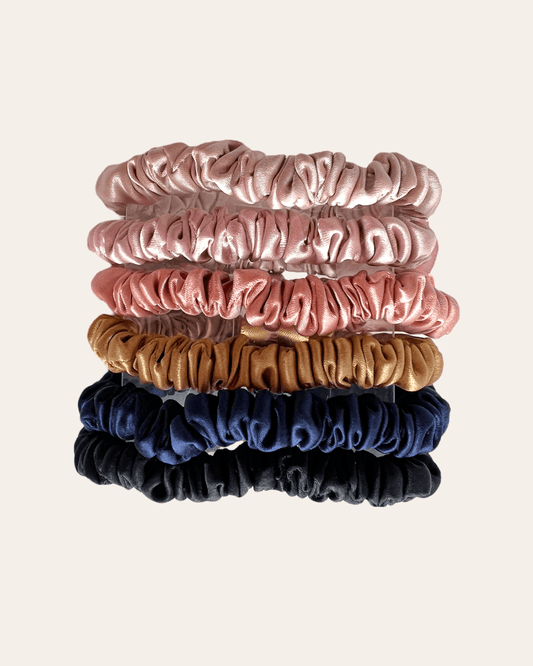 Silk scrunchies 6 pcs