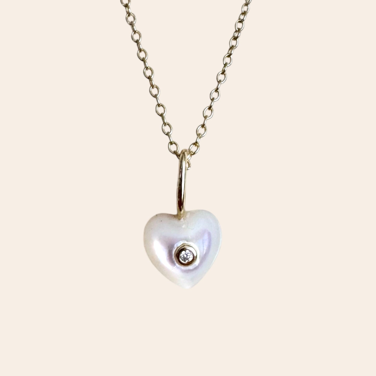 Necklace - Little Heart with moissanite
