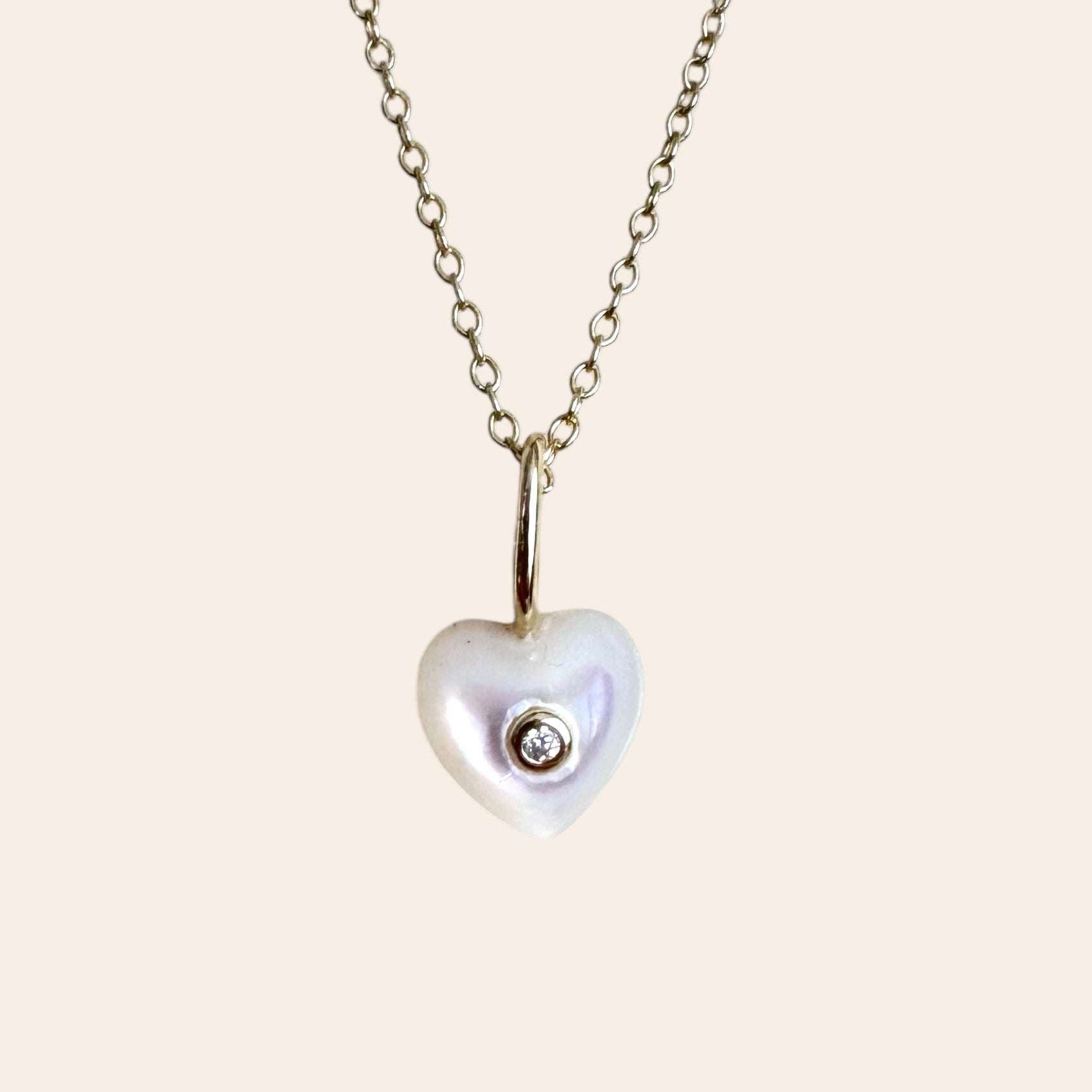 Necklace - Little Heart with moissanite