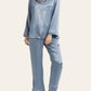 Luxury Silk Pyjamas - Arctic Blue size S