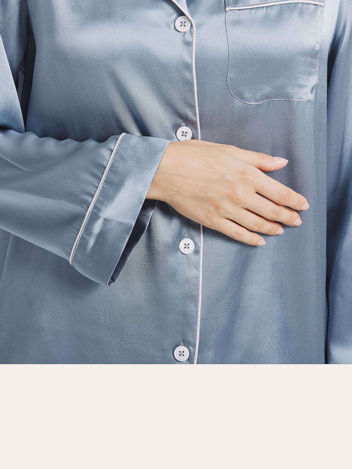 Luxury silk pyjamas - Artic Blue size M