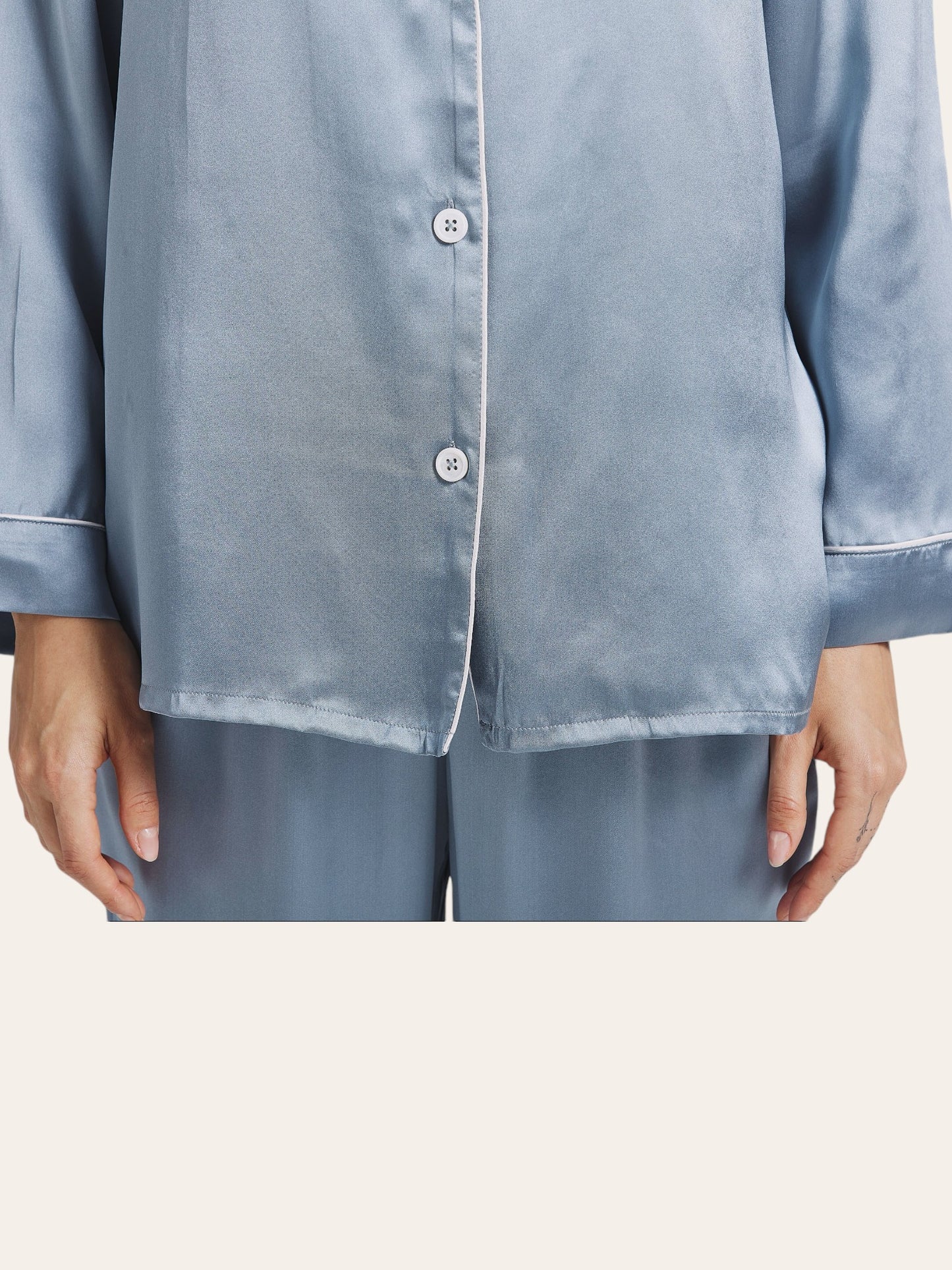 Luxury silk pyjamas - Artic Blue size L