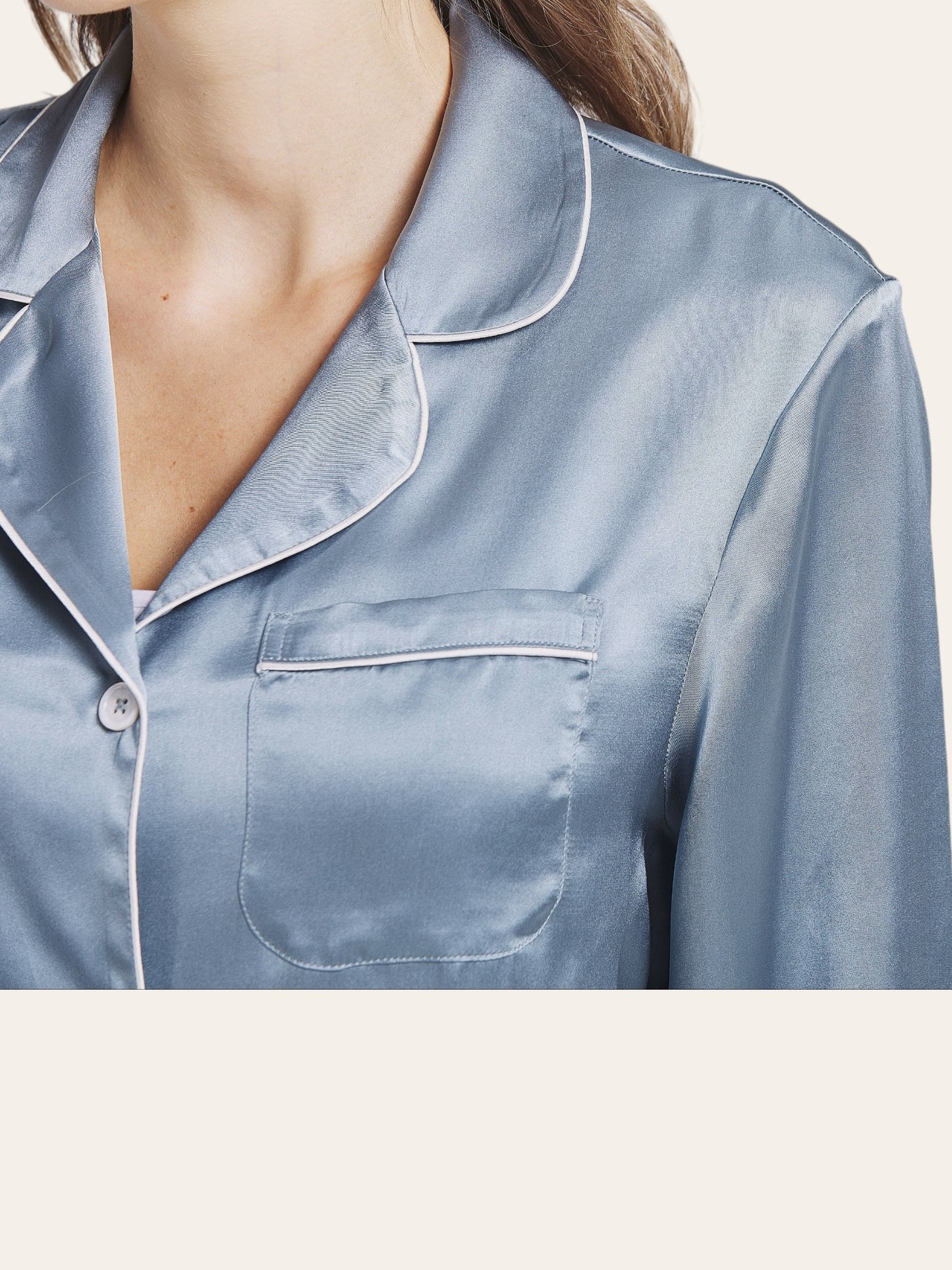 Luxury silk pyjamas - Artic Blue size L