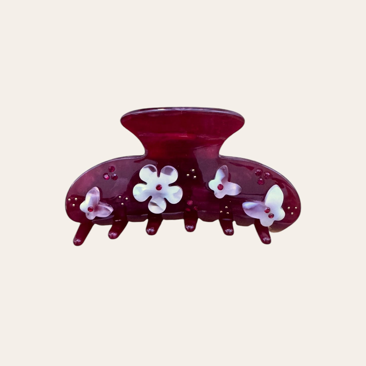 Flower Bomb clip - Burgundy