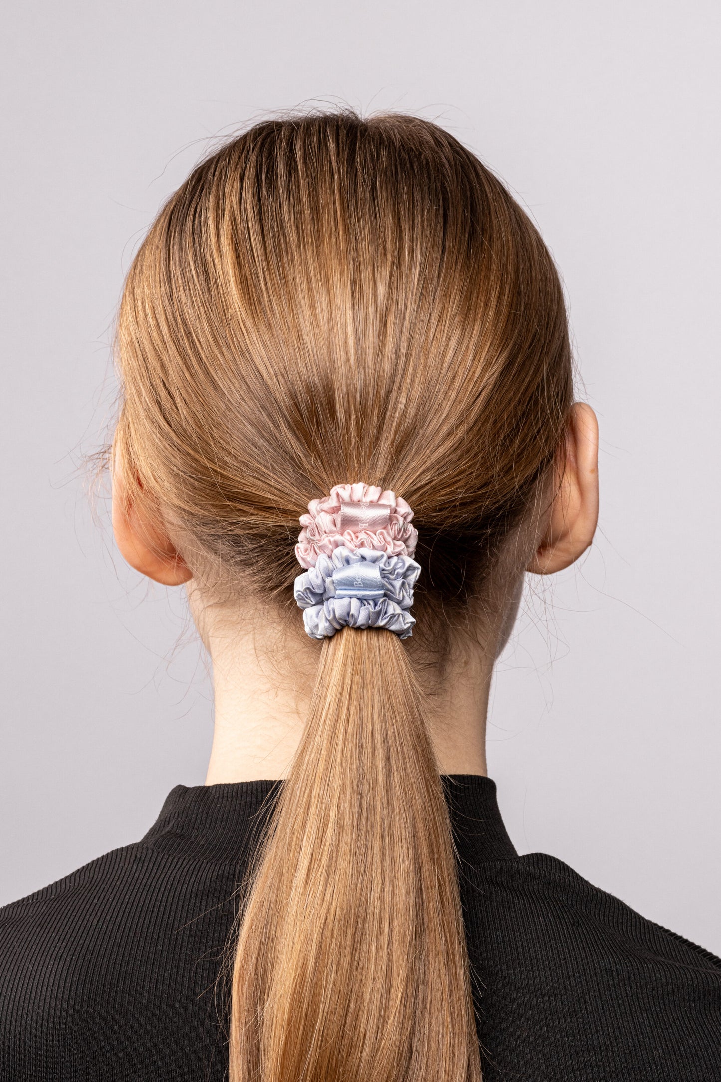 Silk scrunchie classic - Stripes x Blue