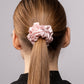 Silk scrunchie Large - stripes x pink