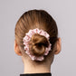 Silk scrunchie Large - stripes x pink