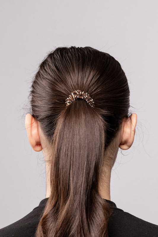 Silk scrunchie classic - Stripes x Chocolate