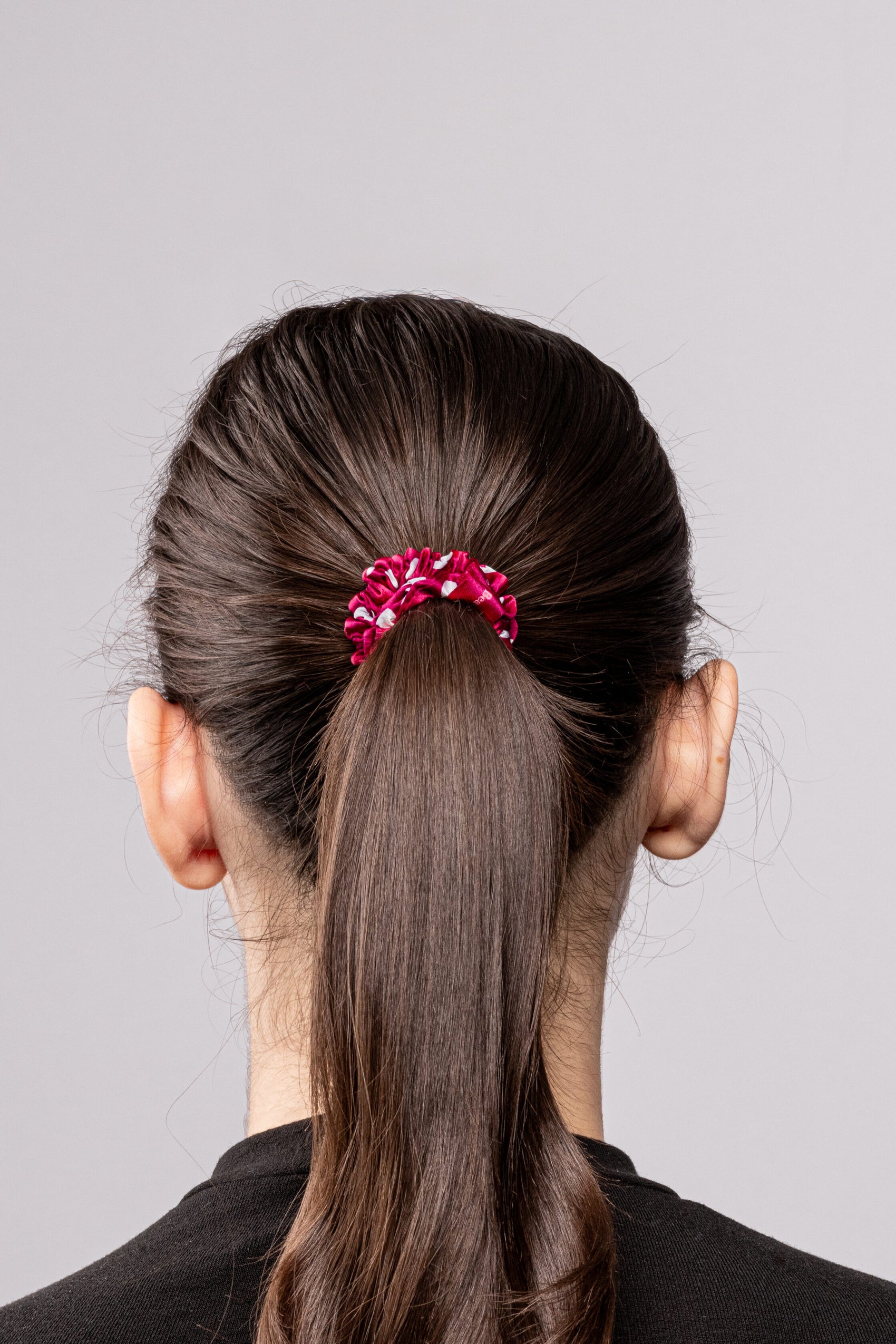 Silk Scrunchie Classic Polka Dot - Burgundy
