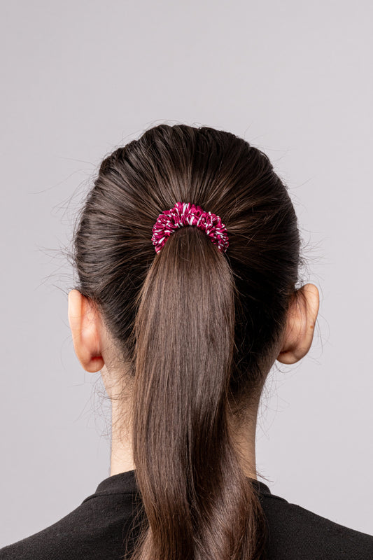 Silk Scrunchie Classic - Stripes x Burgundy