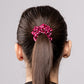 Silk scrunchie medium - Stripes x Burgundy
