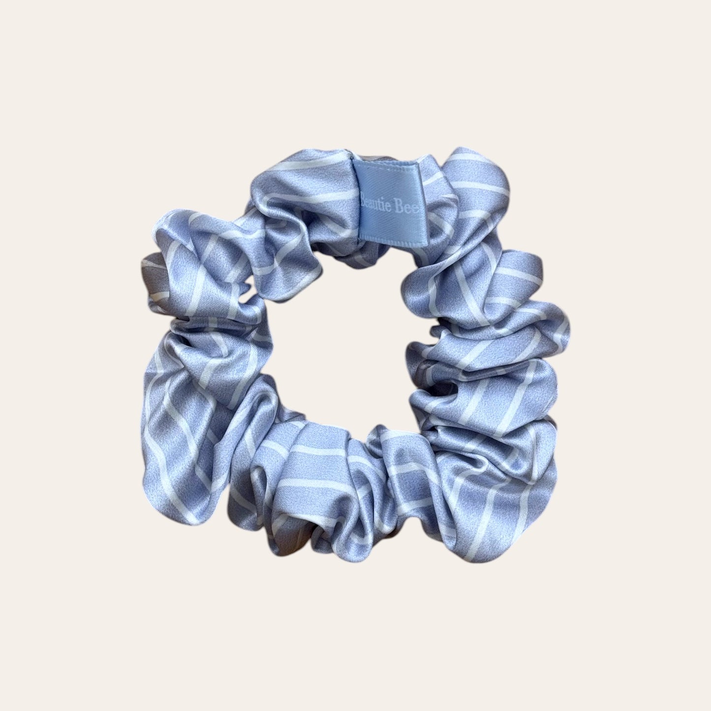 Silk Scrunchie Large - Stripes x Blue