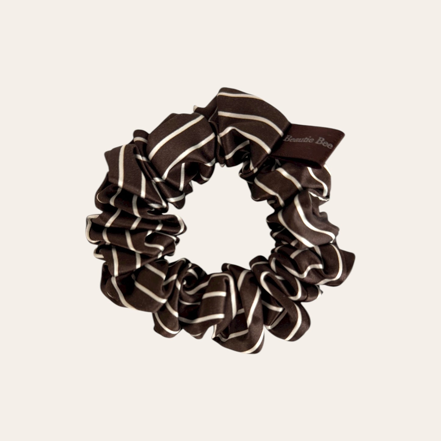 Large Silk Scrunchie - stripes x chocolate
