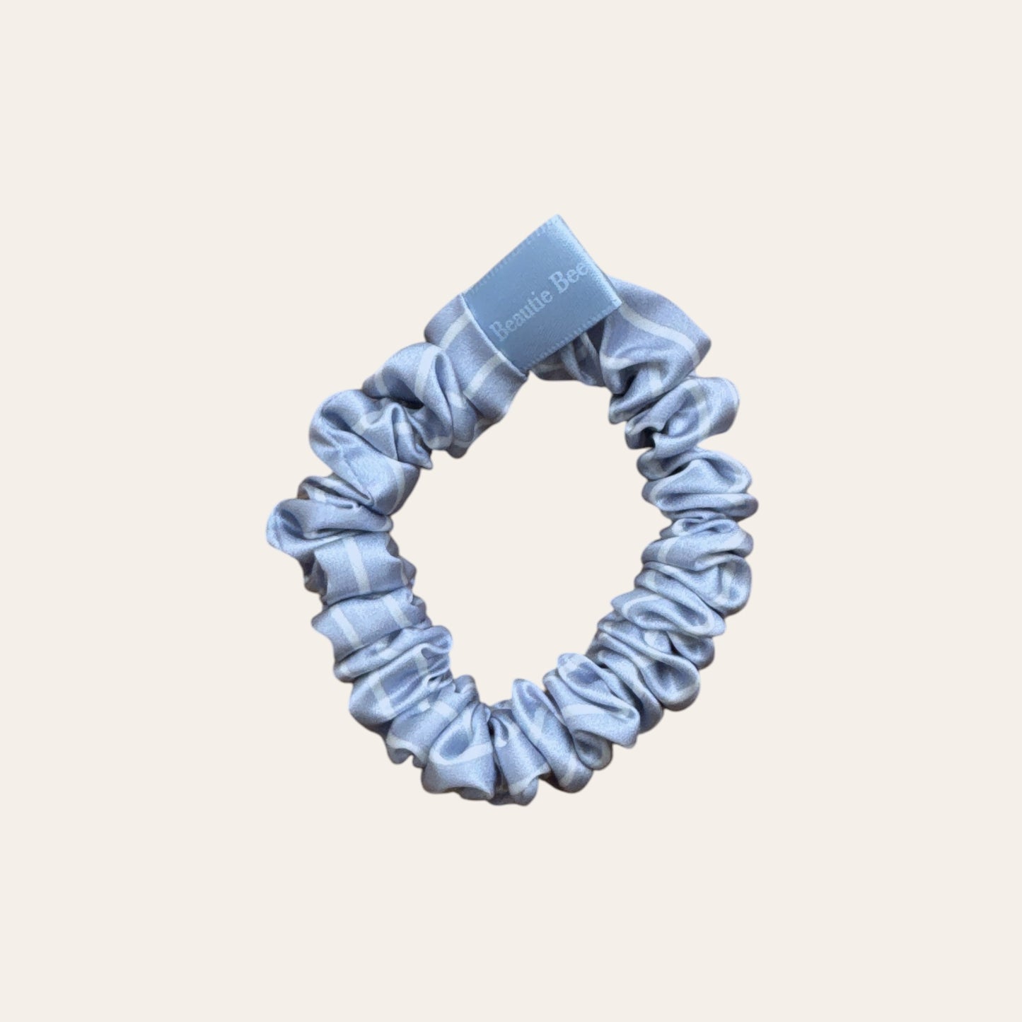 Silk Scrunchie medium - Stripes x Blue