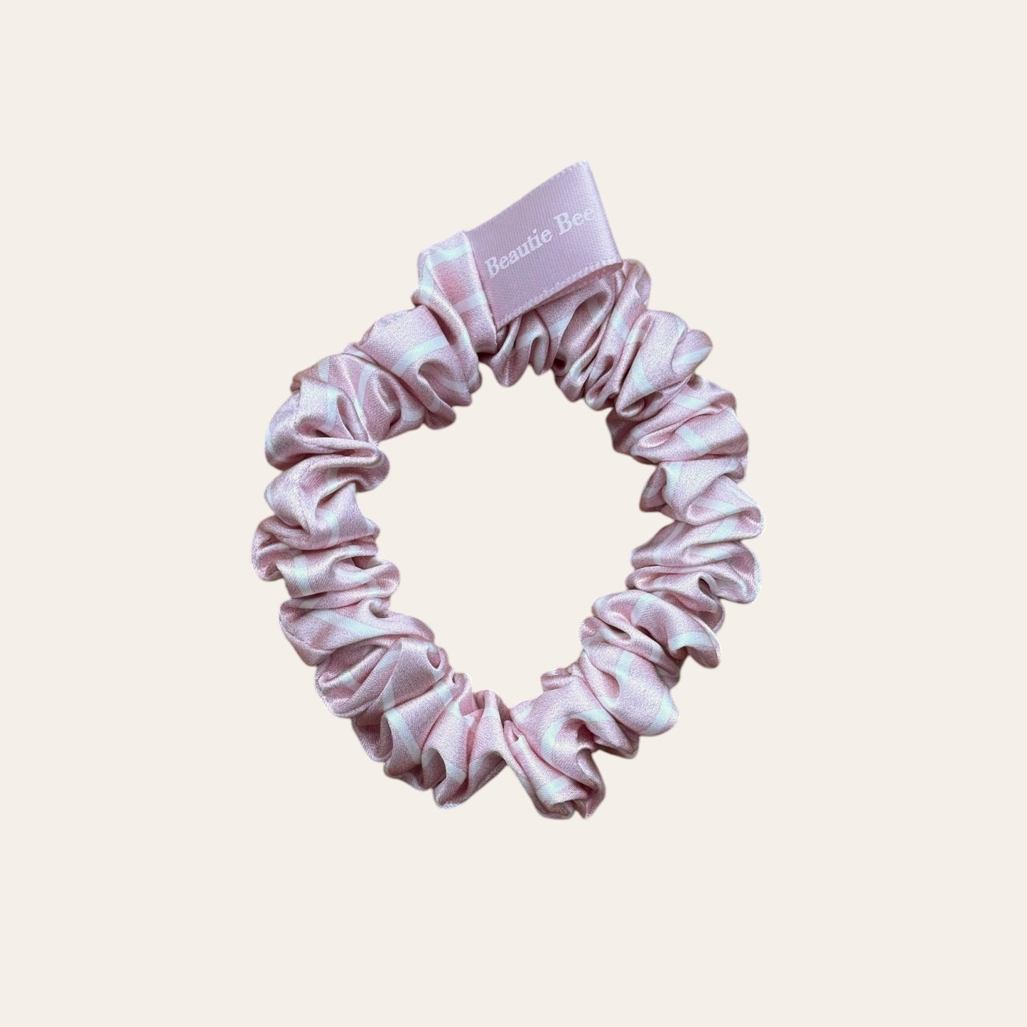 Silk Scrunchie medium - Stripes x Pink