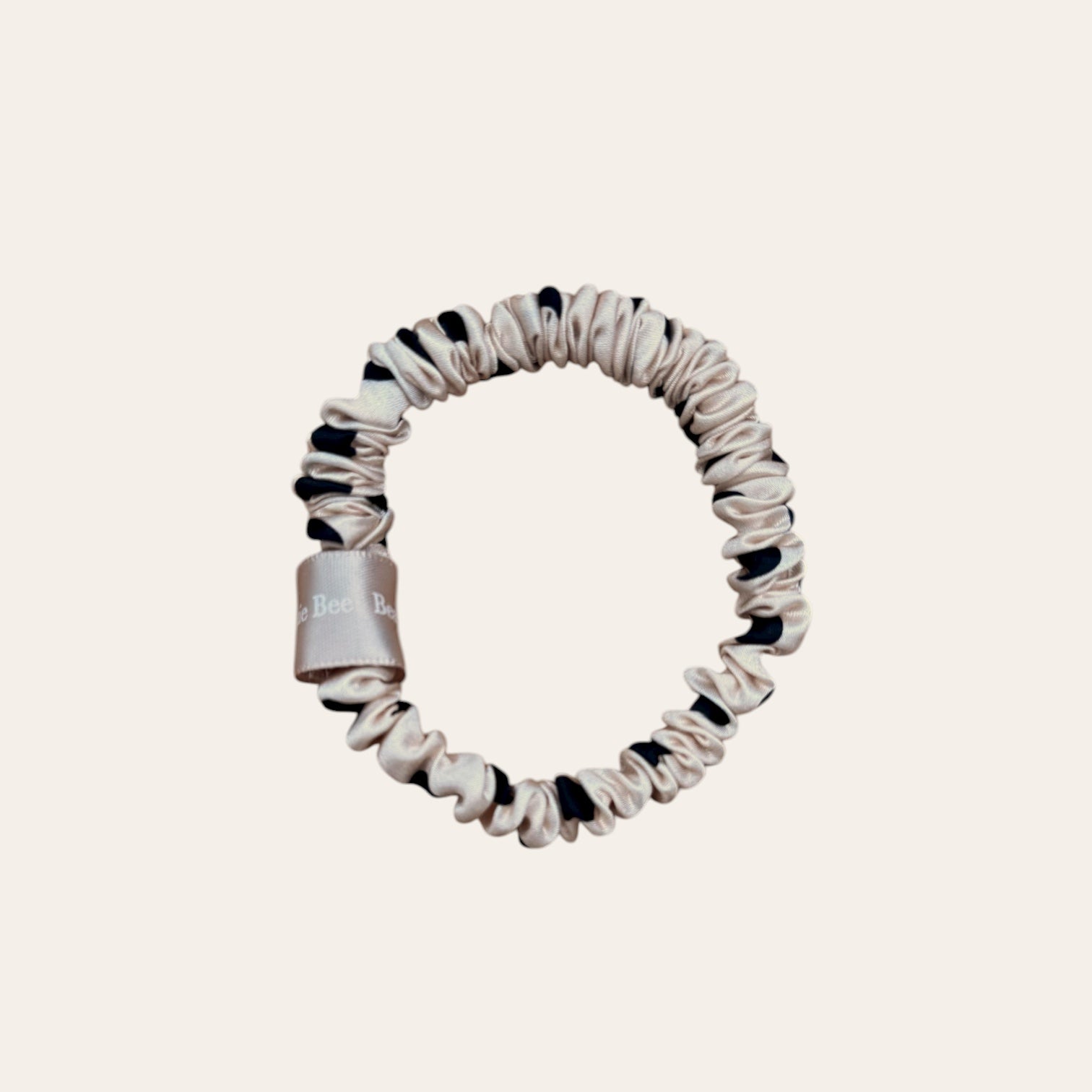Silk scrunchie classic Polka Dot - beige