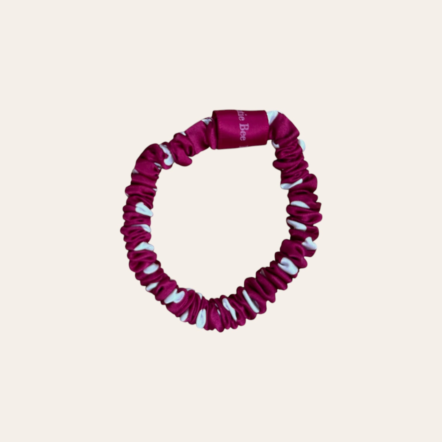 Silk Scrunchie Classic Polka Dot - Burgundy