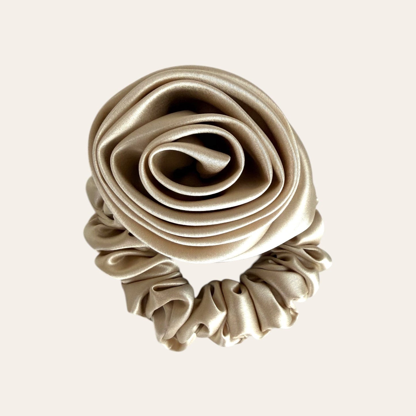 Silk scrunchie ROSE - beige