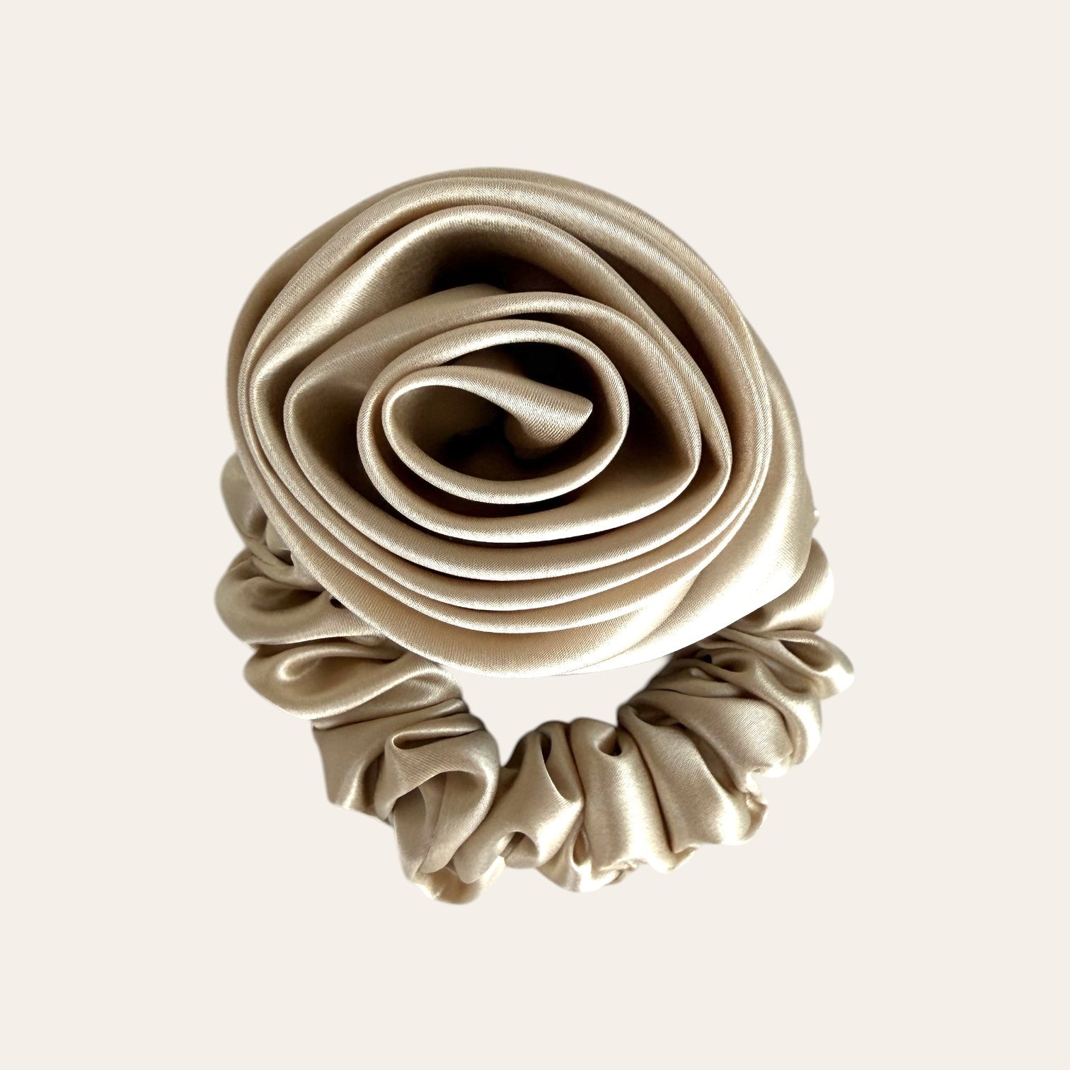 Hodvábna gumička ROSE - beige