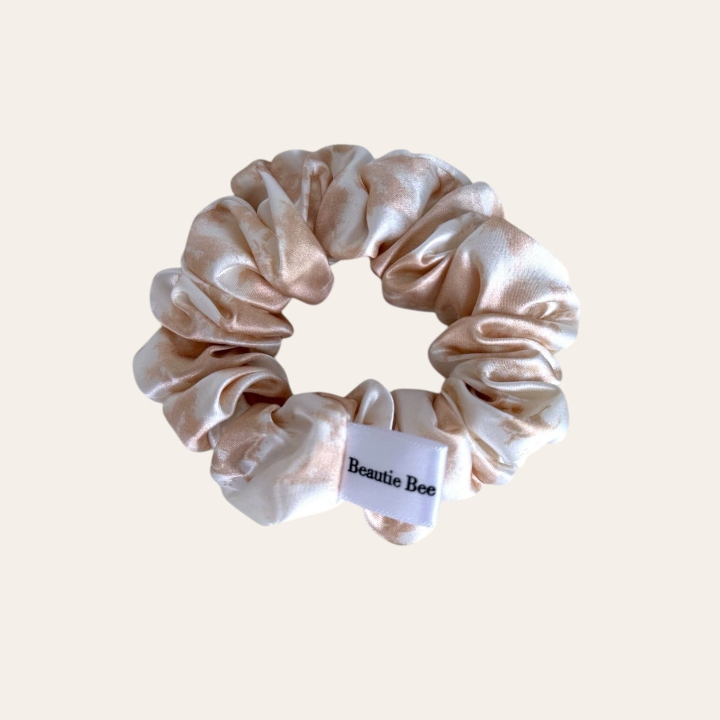 Silk scrunchie large - marble beige