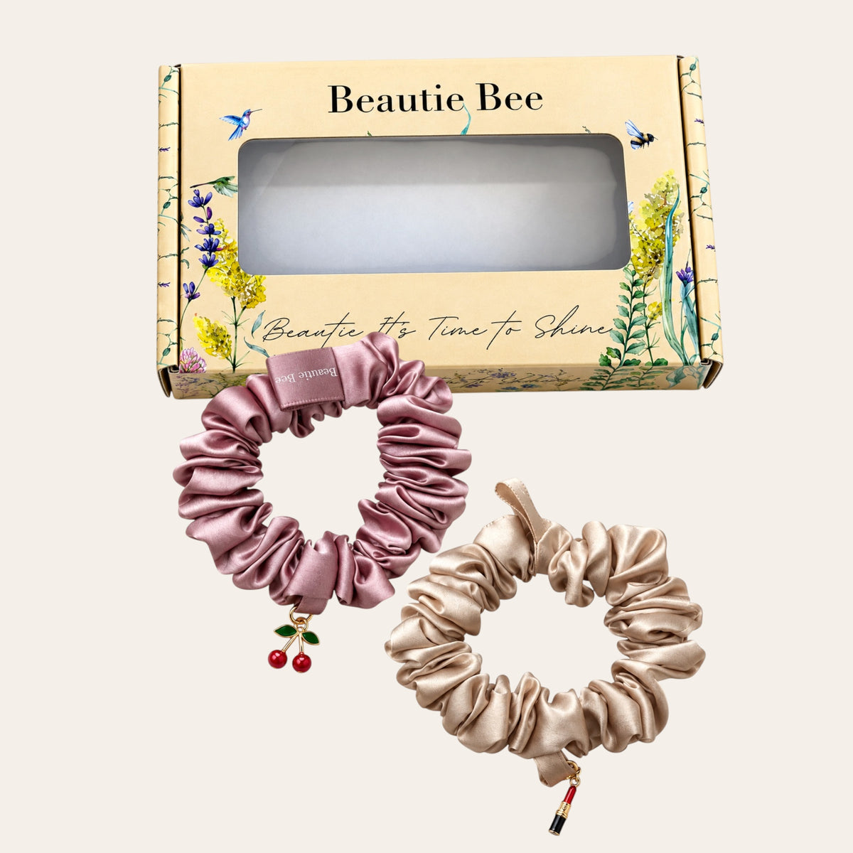 Charm Duo set medium- Beige & Pink