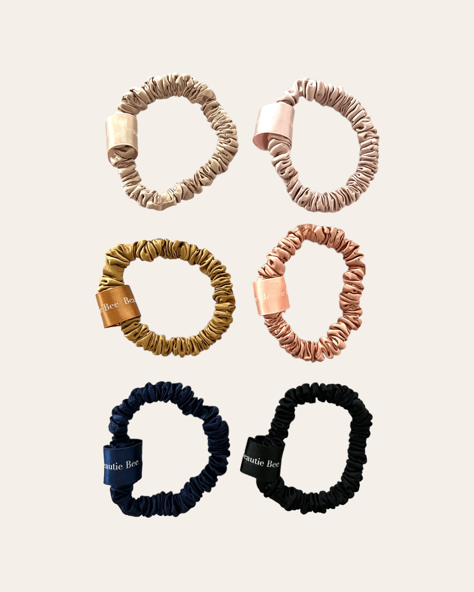 Silk scrunchies 6 pcs