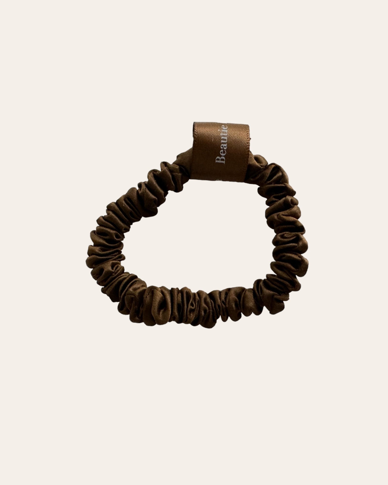 Silk scrunchie 1pc - Dark brown
