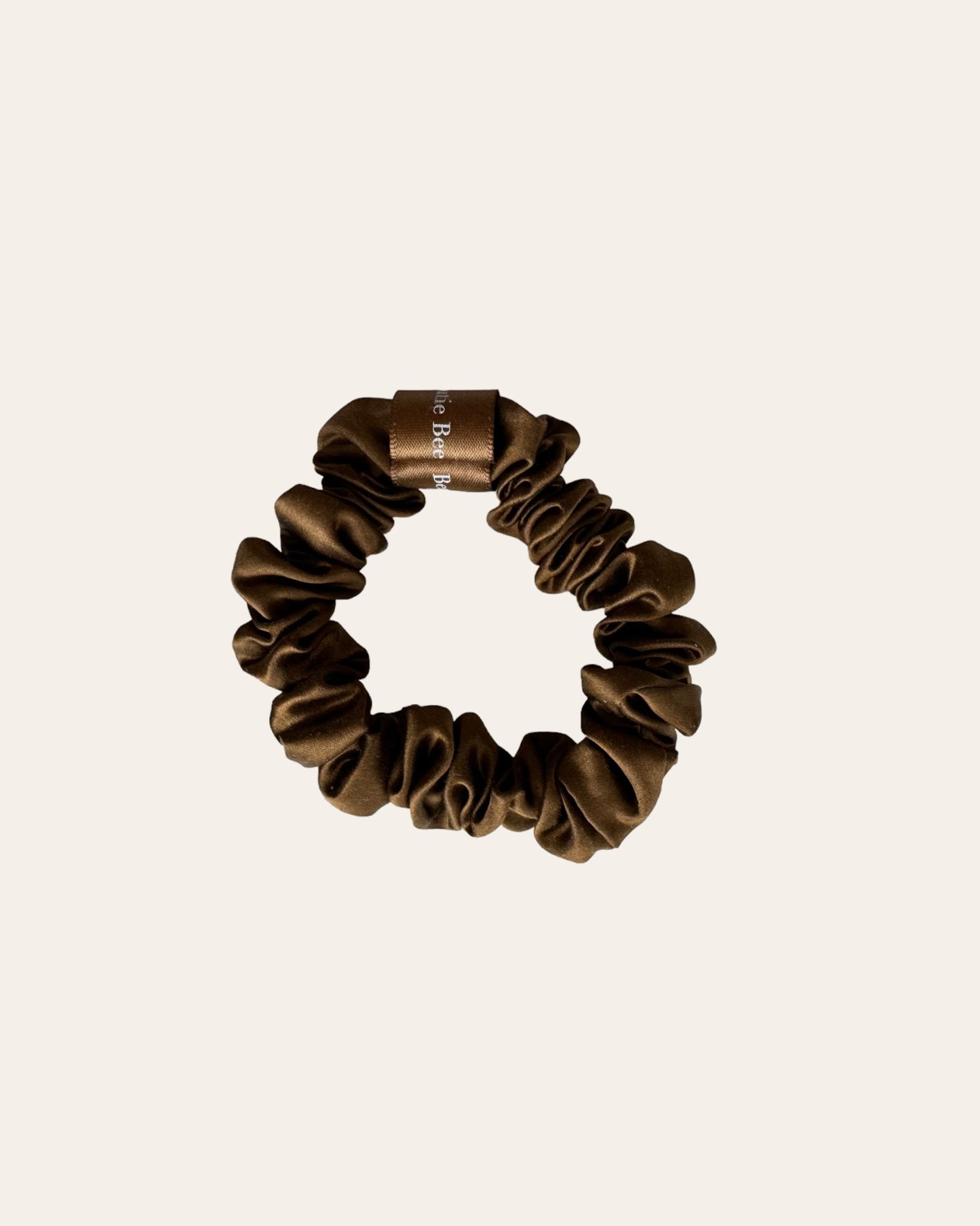 Silk scrunchie 1pc - Dark brown